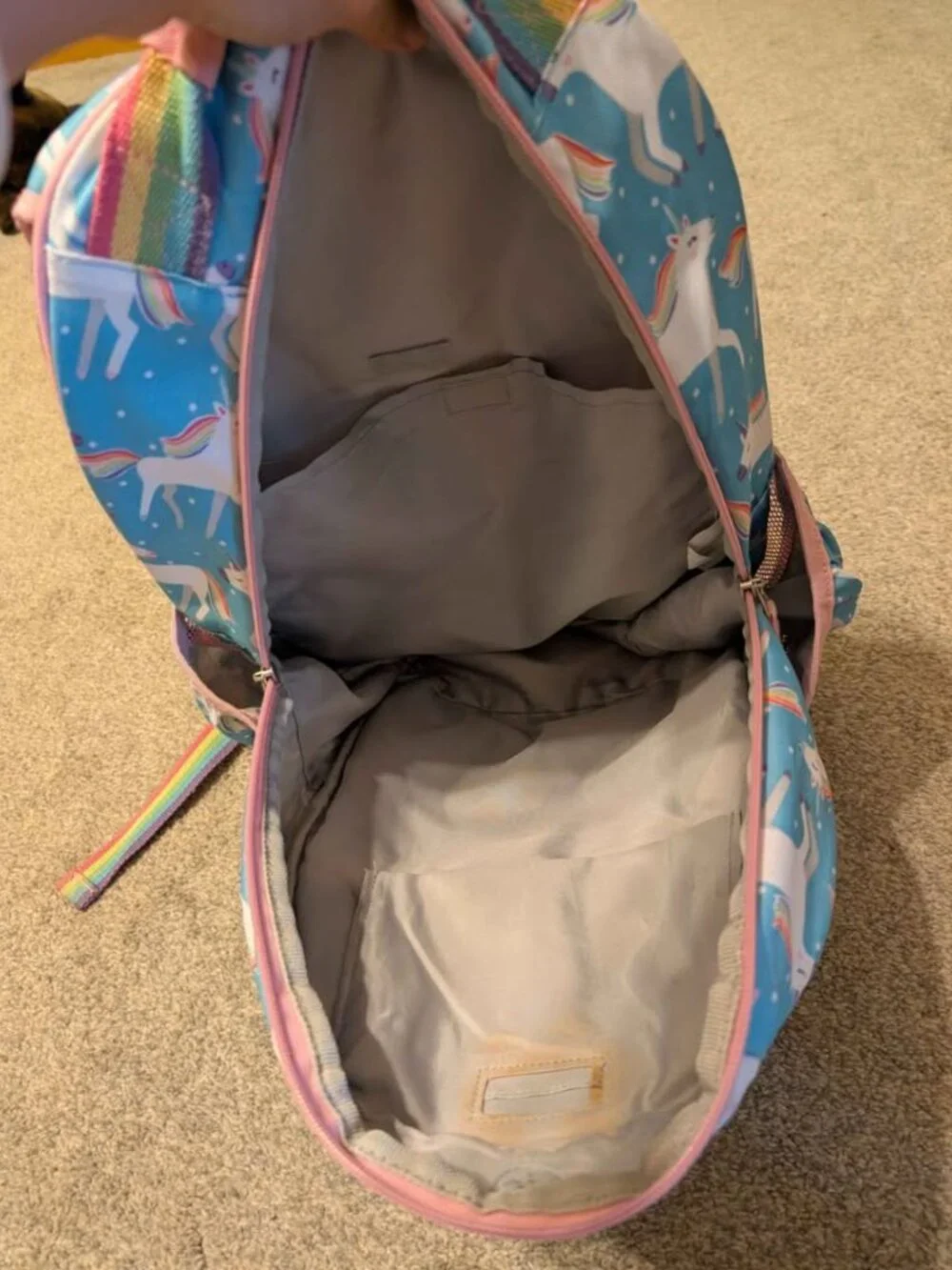 Pottery barn unicorn rainbow large backpack